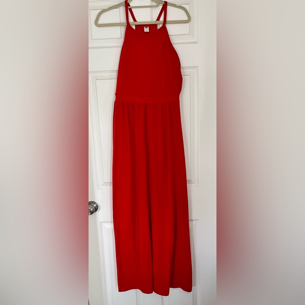 Red maxi dress